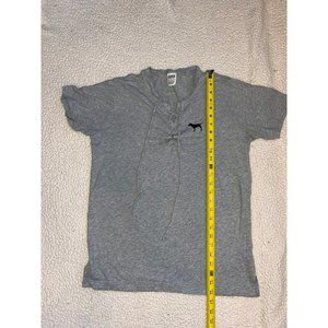 VS PINK Tie Up‎ T-Shirt Gray Size X-Small